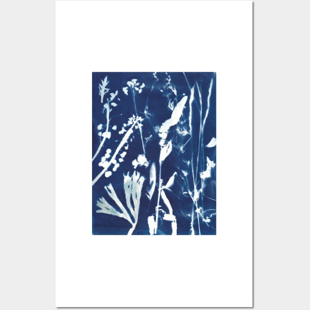 Wildflowers cyanotype sunprint Wall Art by kittyvdheuvel